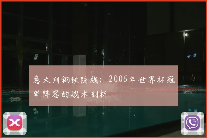 意大利钢铁防线：2006年世界杯冠军阵容的战术剖析